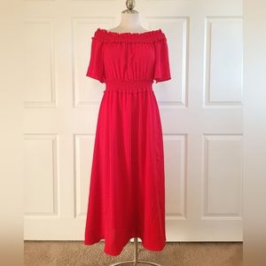 NWOT Zara Red Off the Shoulder Dress